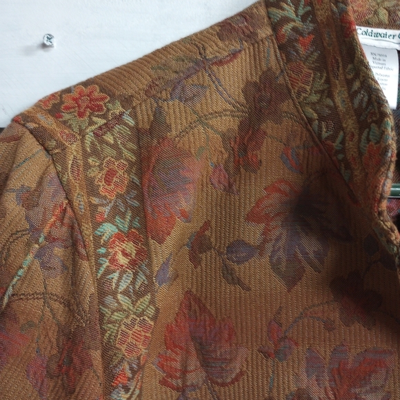 Coldwater Creek Women's Large Tapestry Brocade Jacket Blazer Floral Cottagecore. - Picture 7 of 12